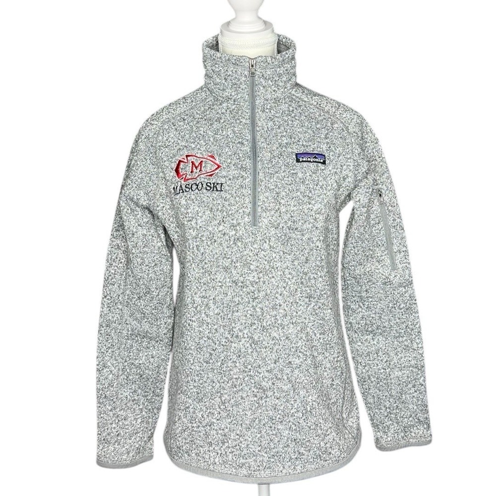 Patagonia Woman's Birch White Better Sweater 1/4 Zip Athletic Pullover M/C38